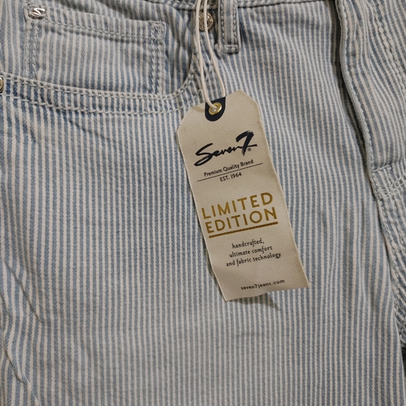 Seven7 Light Blue Striped Straight Leg Jeans - Picture 4 of 7
